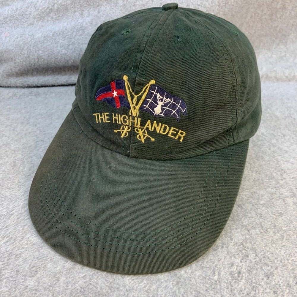 Vintage The Highlander Mens Green USA Baseball Hat Embroidered Snapback OS